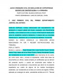 JUICIO ORDINARIO CIVIL DE DISOLUCIÓN DE COPROPIEDAD