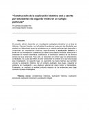 Construcción de la explicación histórica oral y escrita por estudiantes de segundo medio en un colegio particular