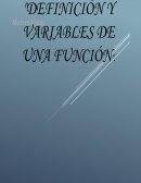 DEFINICIÓN Y VARIABLES DE UNA FUNCIÓN