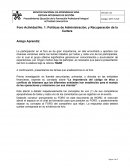 Foro Actividad No. 1: Políticas de Administración, y Recuperación de la Cartera