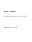 Actividad de aprendizaje Análisis de artículo científico