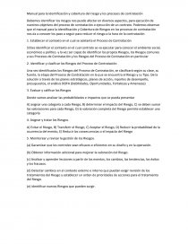 Manual para la identificación y cobertura del riesgo y los procesos de contratación. Página 1