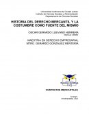 HISTORIA DEL DERECHO MERCANTIL Y LA COSTUMBRE COMO FUENTE DEL MISMIO