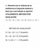 Metodo de igualacion