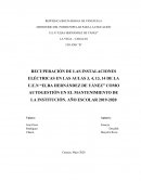 RECUPERACIÓN DE LAS INSTALACIONES ELÉCTRICAS