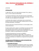 PROCESOS PSICOLÓGICOS DEL ENFERMO Y DEL ENFERMAR