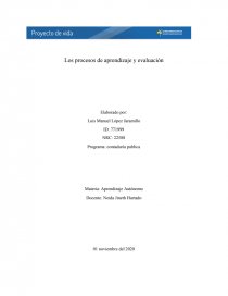 Los procesos de aprendizaje y evaluación. Programa: contaduría publica. Página 1