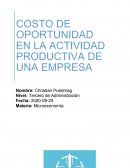 COSTO DE OPORTUNIDAD EN LA ACTIVIDAD PRODUCTIVA DE UNA EMPRESA