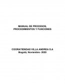 MANUAL DE PROCESOS, PROCEDIMIENTOS Y FUNCIONES COORATIENDAS VILLA ANDREA S.A