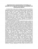 Importancia de la comunicación en el hombre y su precisión en los aspectos funcionales que posibilitan una comunicación efectiva
