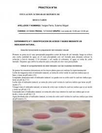 TITULACION ÁCIDO-BASE REPORTE DE RESULTADOS. Página 1