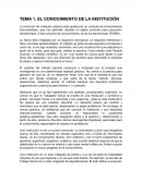 EL CONOCIMIENTO DE LA INSTITUCIÓN