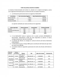 Taller de practicas Asientos Contables. Página 1