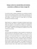 Ensayo sobre las características del sistema económico en México al iniciar el siglo XX