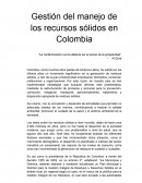 Gestión del manejo de los recursos sólidos en Colombia