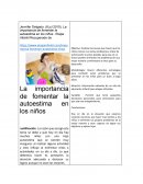 La importancia de fomentar la autoestima en los niños