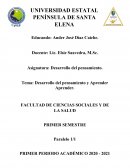 Desarrollo del pensamiento y Aprender Aprender