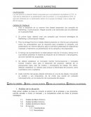 Plan de Marketing. Calificación