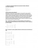 Representar el sistema de ecuaciones lineales