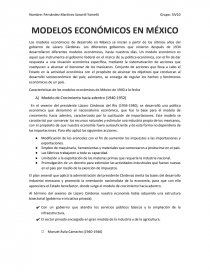 MODELOS ECONOMICOS DE MÉXICO. Página 1