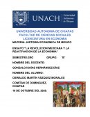 ENSAYO “LA REVOLUCION MEXICANA Y LA REACTIVACION DE LA ECONOMIA”