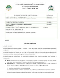 ORACIONES COMPUESTAS. Página 1