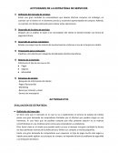 Actividades de la estratégia de servicios