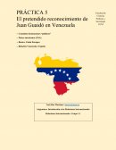 El reconocimiento de Juan Guaidó en Venezuela