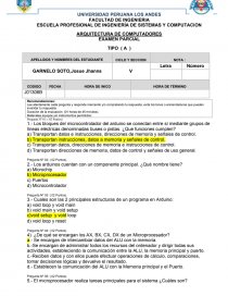 ARQUITECTURA DE COMPUTADORES EXAMEN PARCIAL. Página 1