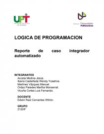 CASO INTEGRADOR DE PROGRAMACION EN VBA. Página 1
