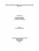 MENTEFACTO SOBRE EL INFORME FINAL DE AUDITORIA PARA RCARGAS ZOMAC S.A.S