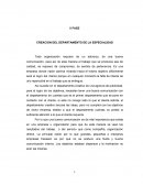 CREACION DEL DEPARTAMENTO DE LA ESPECIALIDAD