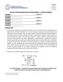 TALLER DE INVESTIGACION DE OPERACIONES 1 – METODO SIMPLEX
