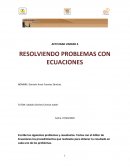 Actividad Resolviendo problemas con ecuaciones