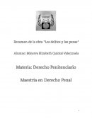 Resumen de los capítulos de la obra DE LOS DELITOS Y LAS PENAS