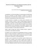 Desarrollo de la Planificación en las instituciones educativas a partir del Pensamiento complejo