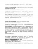 INVESTIGACIONES SOBRE EDUCACION INICIAL EN COLOMBIA