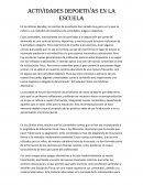 Actividades físicas en la escuela