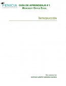 GUÍA DE APRENDIZAJE # 1 Microsoft Office Excel