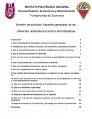 Aspectos generales de las diferentes vertientes económico administrativas