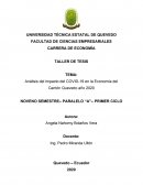 Análisis del impacto del COVID-19 en la Economía del Cantón Quevedo año 2020
