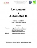 Tipos de Gramática