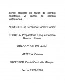 Reporte de razón de cambio constante vs razón de cambio instantánea