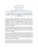ENSAYO SOBRE EL ACCESO A LA EDUCACION EN EL CONTEXTO DEL COVID-19