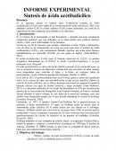 Informe Experimental del Ácido Acetilsalicílico