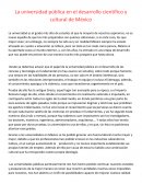 La Universidad Pública en el Desarrollo Científico