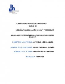 INVESTIGACION EDUCATIVA EN LA PRIMERA INFANCIA. Página 1