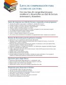 Lista de comprobación para clubes de lectura