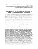 La importancia del fomento de los valores en la familia y su importancia para la sociedad