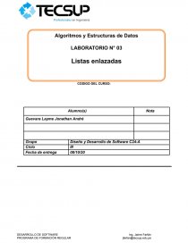 Laboratorio de Algoritmos y Estructuras de Datos. Página 1